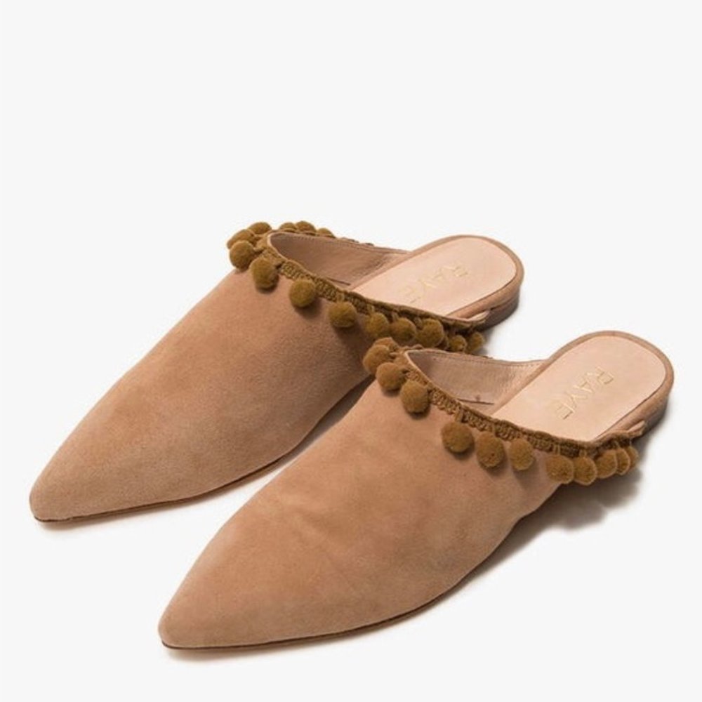 RAYE Tan Suede Mule Slides